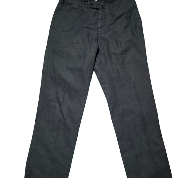 Incotex Chinolino Linen Cotton Chino Pants Mens 32 Gray Cl Fit Italian Slowwear